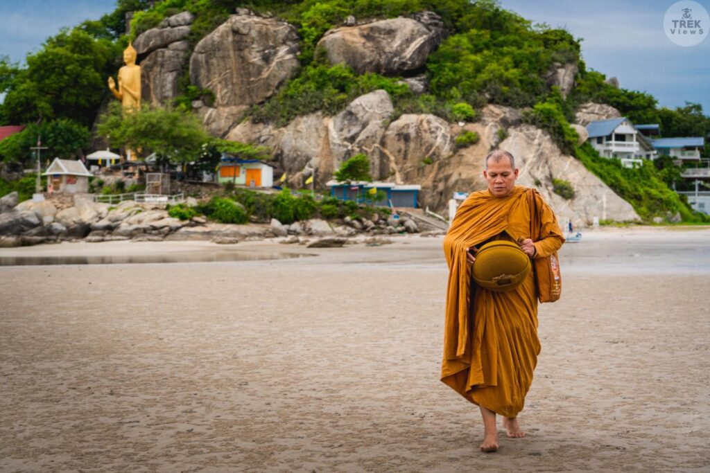 Monk at Khao Takiab Beach