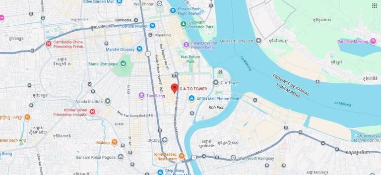G.A.T.O. Tower Phnom Penh Location Map