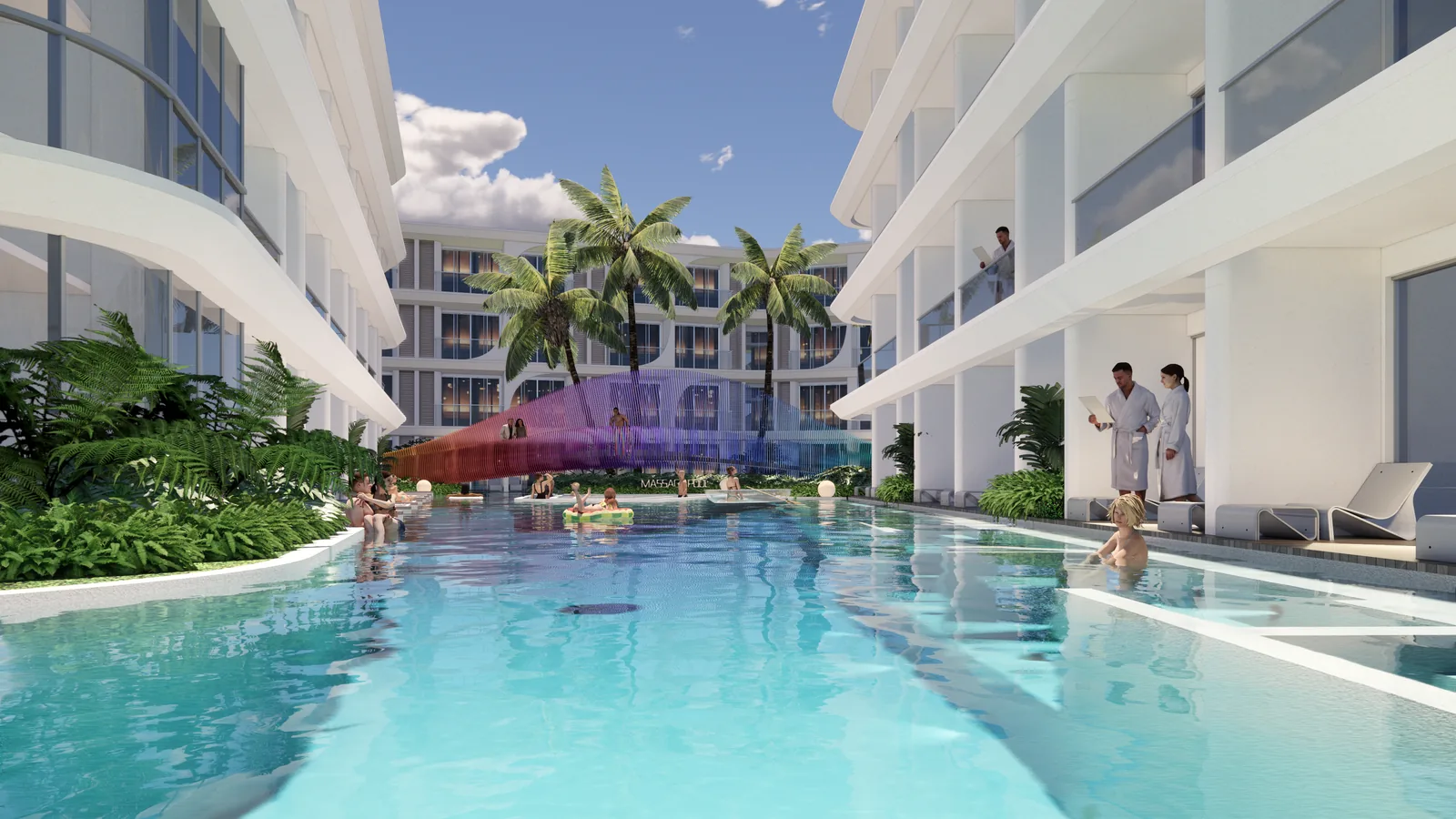 Pool running between the blocks at Anava Samui