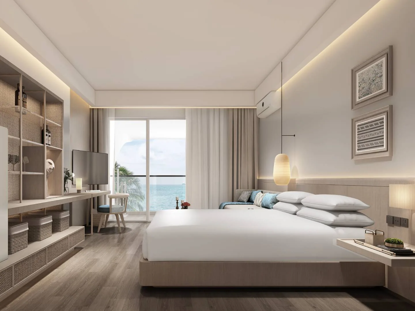 Sea-view bedroom in a studio at Anava Samui