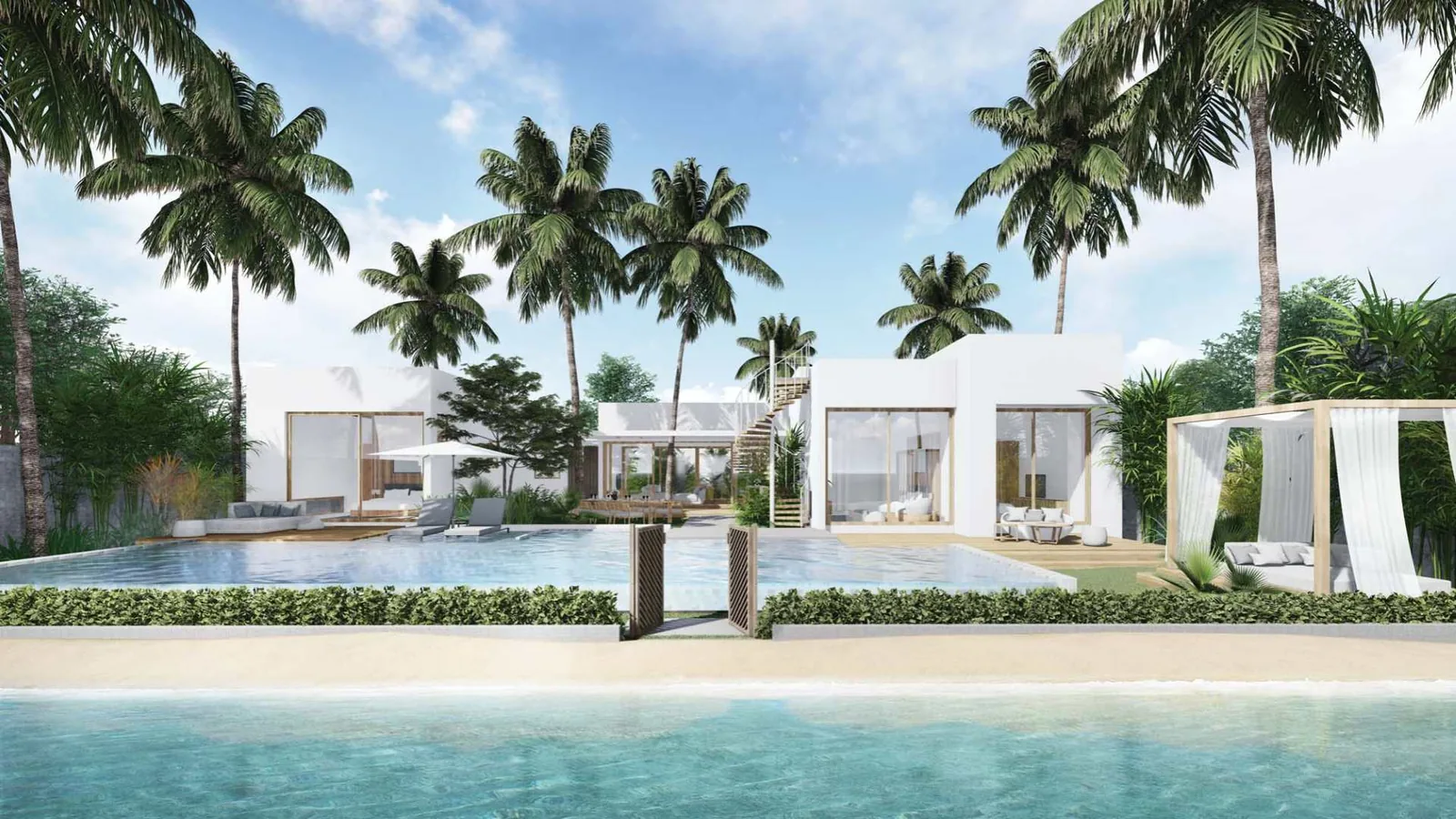 Beachfront villa Type S at Anava Samui seen from the sea