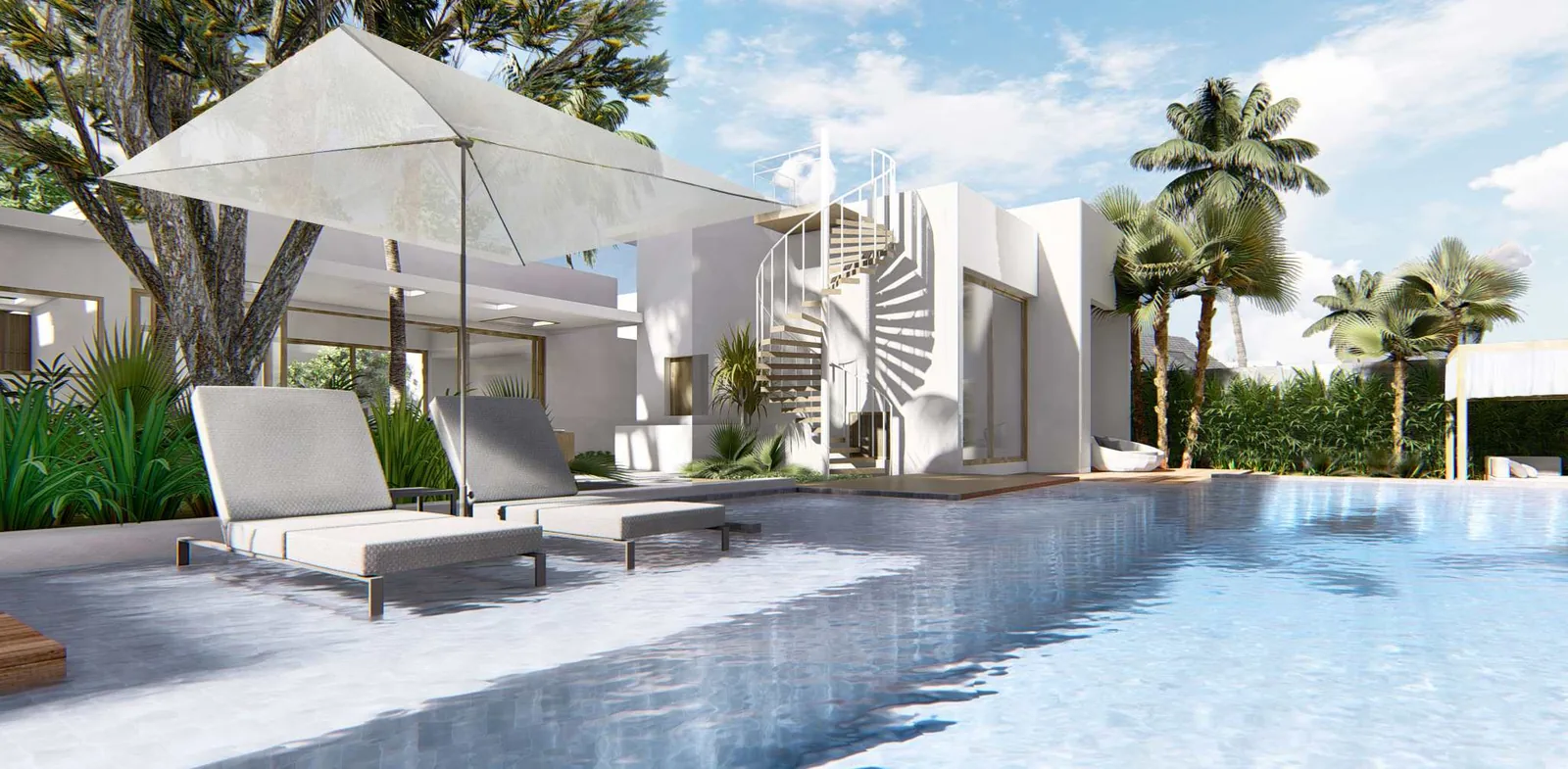Private pool of a beachfront villa at Anava Samui