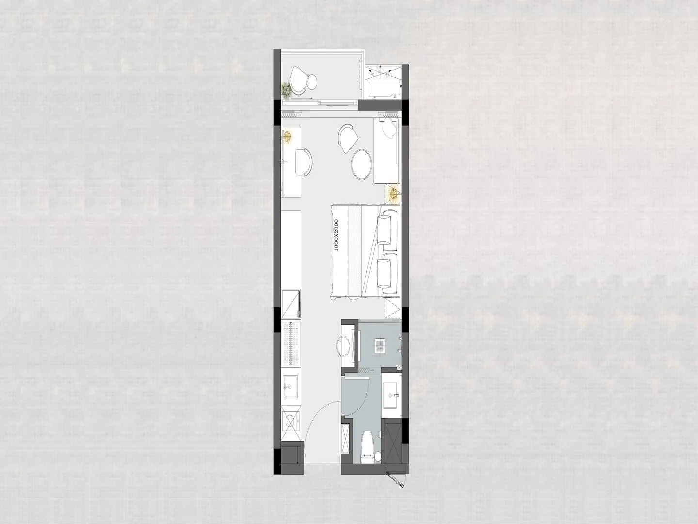 Studio floor plan at Anava Samui