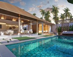 Gili Trawangan Beachfront Villa mit zwei Schlafzimmern zu verkaufen