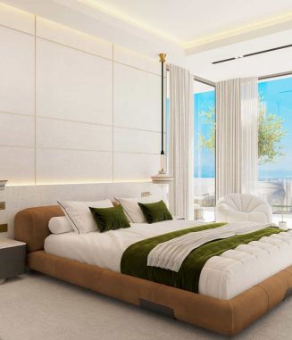 Master bed with open views